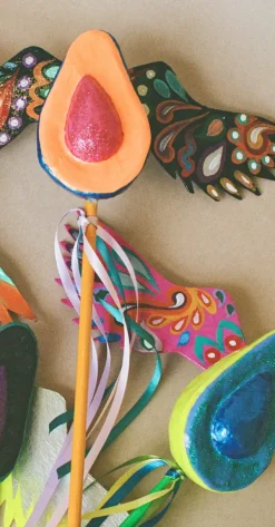 Shakers^Consuela Magenta Swirly Winged Avocado Shaker